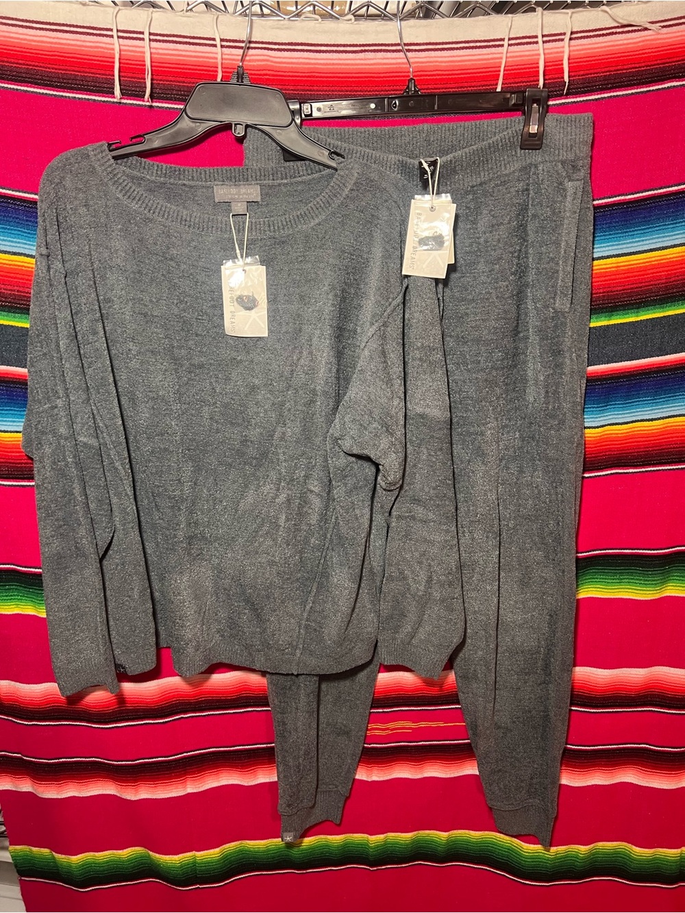 NWT Barefoot Dreams Cozychic Ultralite Jersey Roll Boatneck Pullover Cuff Jogger